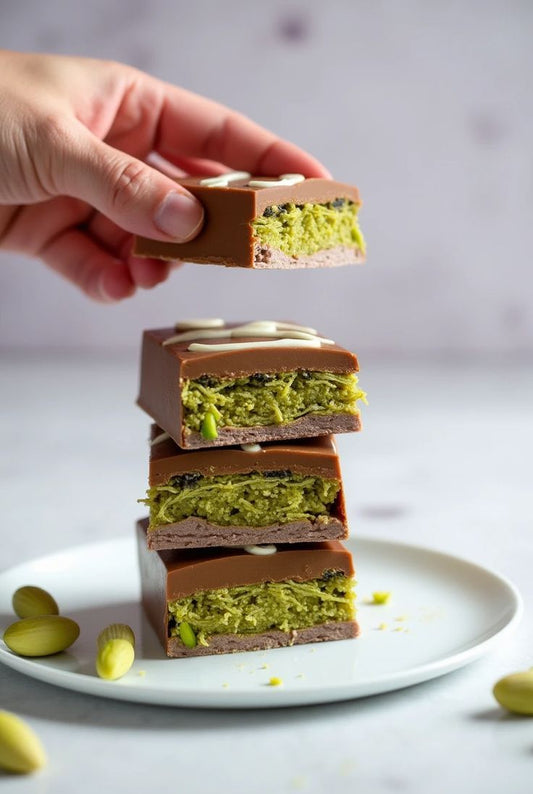 hazelnut kunafa mini-chocolate bar